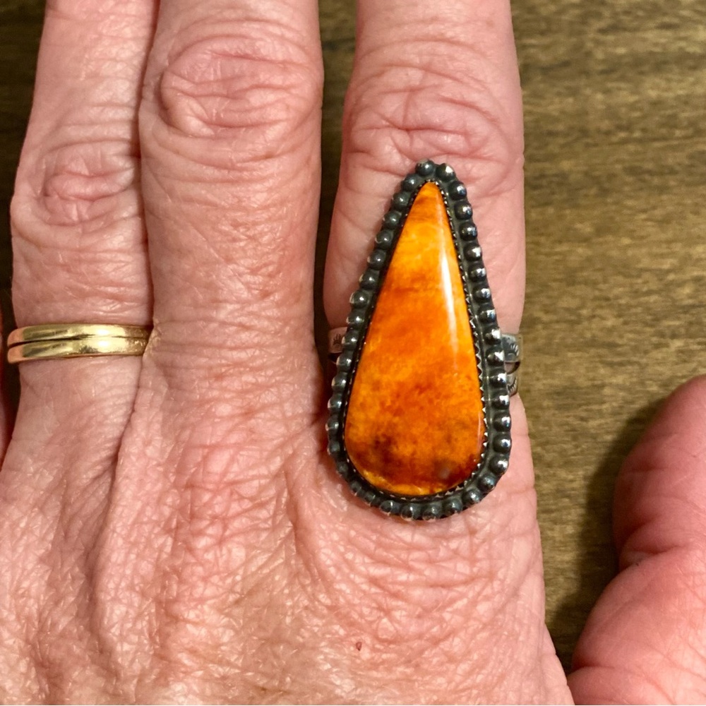 Southwestern Spiny Oyster Silver Ring